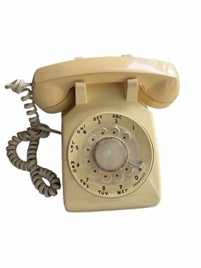 Vintage Western Electric Rotary Dial Telephone Cream/Beige Classic Retro Phone